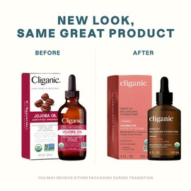 Cliganic Cliganic Organic Jojoba Oil, 100% Pure (4oz) | Moisturizing Oil for Face, Hair, Skin & Nails | Natural Cold Pressed Hexane Free | Base Carrier Oil (Packaging May Vary)