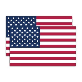 American Flag Sticker 3x5 – Made in USA Patriotic Glossy Vinyl Decals for Truck, Cooler, Car, Hard Hat – Waterproof UV Resistant Stickers - 2pcs