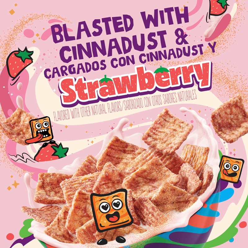 Cinnamon Toast Crunch Breakfast Cereal, Crispy Strawberry Cereal, Family Size,