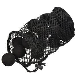 PATIKIL Golf Practice Balls, 20 Pieces EVA Foam Swing Practice Training Round Ball with Mesh Bag for Indoor Golf Tennis Sport, Black