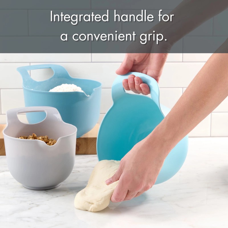 Unbranded 4 Piece Nesting Plastic Mixing Bowl Set with Pour