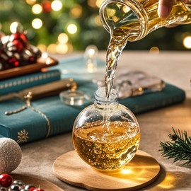 MyMealivos 6Pcs Christmas Booze Balls Ornaments, 150ml Capacity Christmas Drink Balls Shot Glass, Reusable and Fillable Festive Booze Balls for Holiday Parties, Home and Christmas Tree Decorations