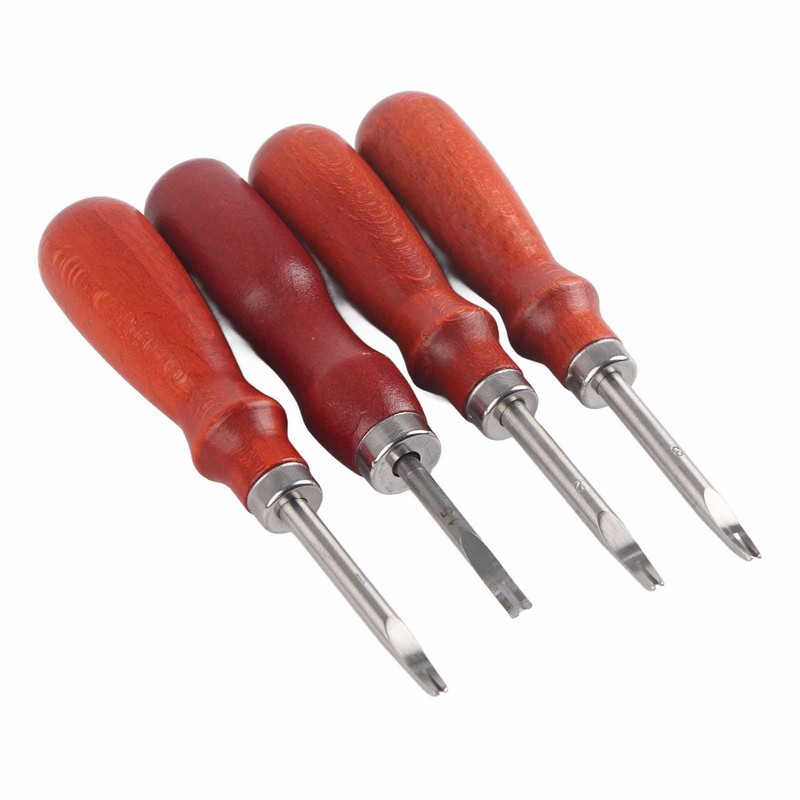 4 Pcs Leather Edger Leather Edge Chamfering Knife Sharpener Hand