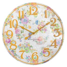 MACKENZIE-CHILDS Flower Market Outdoor Wall Clock, Decorative Clock for Kitchen or Outdoor Patio