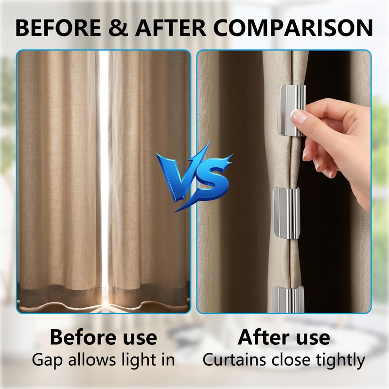 Avvchuy 18 Pairs Magnets Curtain Clips for Closure, Magnetic Closure