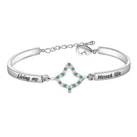 CHOORO Sorority Gifts - Pulsera de circonita para regalo de graduación, diseño de hoja de parafernalia