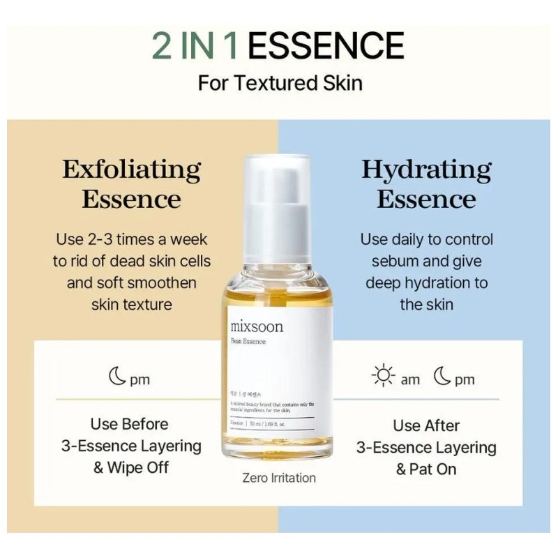Mixsoon Kit Completo Bean Oil Essence Cream Sun Serum 4
