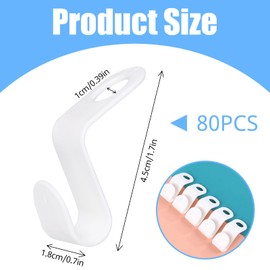 OWLMATE Pack of 80 Clothes Hangers, Space-Saving, Space-Saving Hangers, Connection Hooks, Multiple Plastic Hangers for Wardrobe Organiser (White)