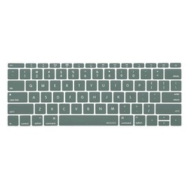 MOSISO Silicone Keyboard Cover Protective Skin Compatible with MacBook Pro 13 inch 2017 2016 Release A1708 Without Touch Bar & Compatible with MacBook 12 inch A1534, Midnight Green