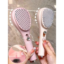 Telescopic Magic Comb,Scalp Cleaning Special Travel Portable Fluffy Massage Comb,Air Bag Hair Detachable Magic Brush,For Home,School,Travel,Barber Shop (Beige)