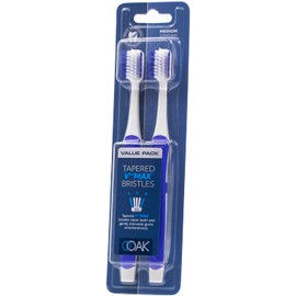 OOAK Toothbrush, Tapered V++Max Medium Bristles, 2 Pack - Blue