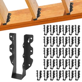 32 Pcs 2"x 8" Joist Hanger,Q235B Steel Face Mount Joist Hangers,Black Powder Coated Hurricane Ties for Rafter, Rafter Brackets for Floor, Deck and Ceiling Joists