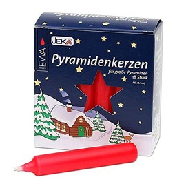 JEKA Pyramid Kerzen, Wachs,,, Wachs, rot, 1.8 x 1.8 x 10.5 cm
