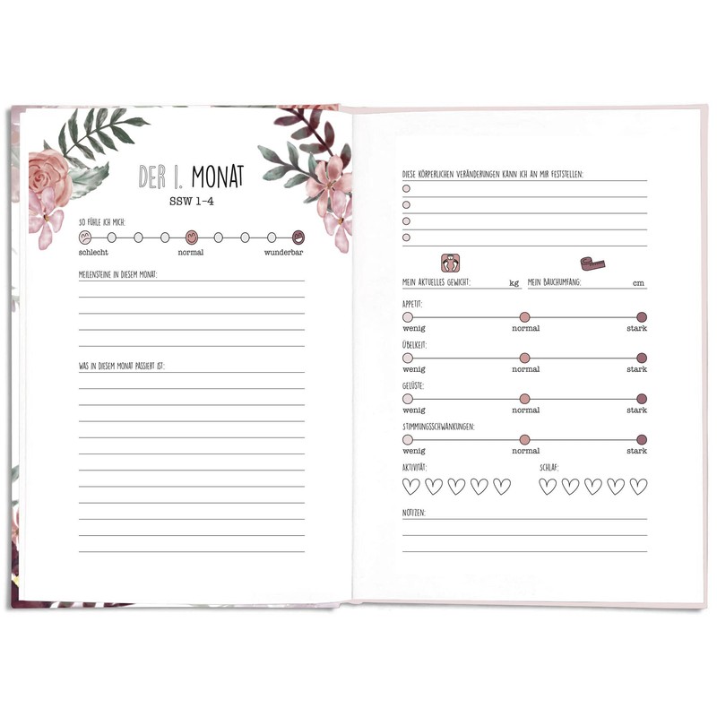 CUPCAKES & KISSES® Pregnancy Diary I Diary for Pregnancy to