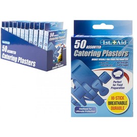 PMS 50 Blue Catering Plasters Latex Free Breathable Flexible Finger Knuckle Plasters