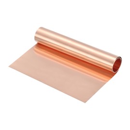 sourcing map Copper Sheet Roll 2500mm x 200mm x 0.02mm, 8" x 8.2ft 38 Gauge 99.9% Pure Copper Flashing Strip Metal Foil Plate for Electricity DIY Projects (Multiple Sizes)