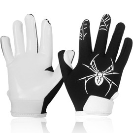 GOWISDOM Youth Football Gloves, Sports Kids Football Receiver Gloves,Youth Silicone Grip Football Gloves Training for Beginners with Super Stick