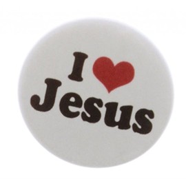 A&T Designs Unisex - I Love Jesus 1.25" Pinback Button Pin (heart)