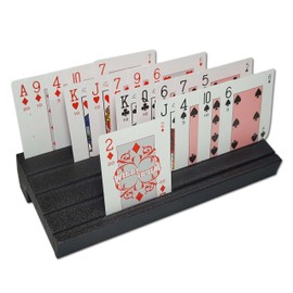 Plastic 5 Slot Playing Cardholder - Perfect for Those who Need Help Holding Playing Cards While Playing Games That Require More Cards (Black)