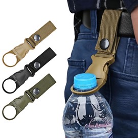 Heanvmyss Water Bottle Buckle,3 Pieces Webbing Water Bottle Holder Straps,Hanging Water Bottle Clip,Portable Outdoor Water Cup Hanging Buckle for Hiking Camping Traveling Mountain Climbers(3 Color)