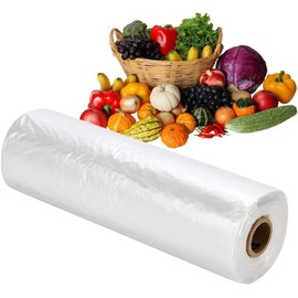 500 Polythene Bags on a Roll Fruit Vegetable Clear Plastic Butchers Counter Bags Polythene Counter Bags | 9" x 14" | Fruit/Veg/Food/Meat (1 Roll (500 Bags))