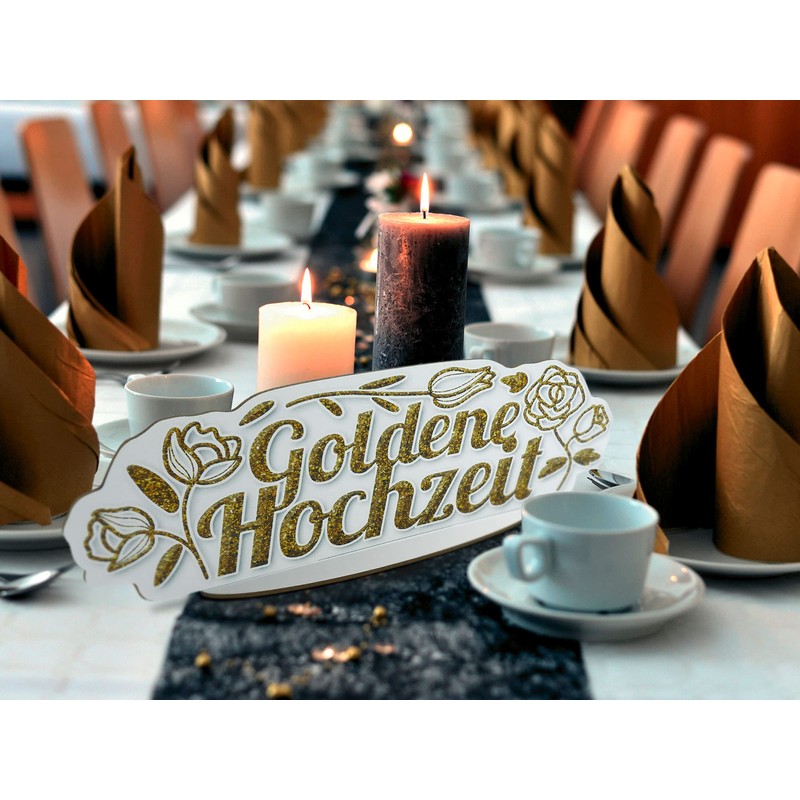 Table Decoration Table Decoration Golden 50th Wedding Table Stand Recyclable