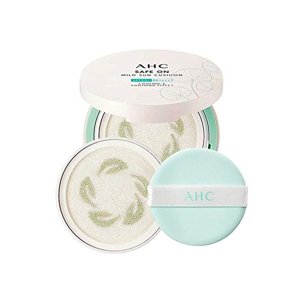 AHC Safe On Mild Sun Cushion SPF 50+ PA++++(25g + Refill) UV Protection Wrinkle Improvement Cooling & Soothing Care