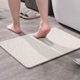 Asvin Soft Textured Bath, Shower, Tub Mat, 24x32 Inch, Phthalate Free, Non Slip Comfort Bathtub Mats with Drain, PVC Loofah Bathroom Mats for Wet Areas, Quick Drying