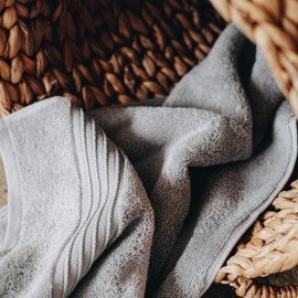 Milara Turkish Super-Plush Bath Towels Set 2-Piece | Premium Cotton Bath Towel Set Absorbent, Durable with Hanging Loops | Anthracite (Dark Gray) Turkish Bath Towels, (27 x 54 Inches)