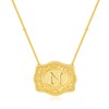 Belt Buckle Necklace With Initial For Women, 18k Gold Plated