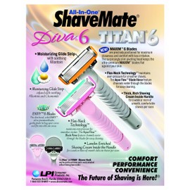 ShaveMate Diva Razor for Women with Real Shaving Cream in The Handle