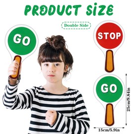 2 PCS Stop Sign for Kids, Stop and Go Sign with Handle Double Sided for Directing Traffic Safety in Parking Lots, Intersections Traveling with Children and Places with Large Flow of People