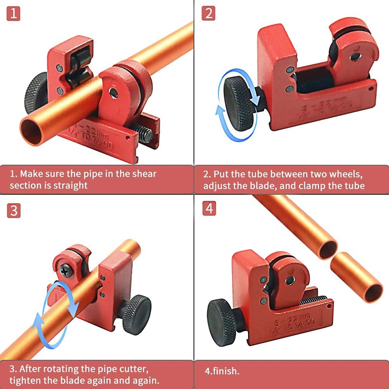 Sharp-Tec 3-22mm Mini Tube Cutter, Adjustable Zinc Alloy Pipe Cutter