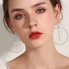 Cross Hoop Dangle Earrings for Women Silver Plated Circle Huggie