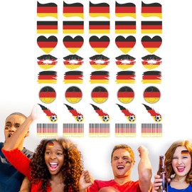 Tattoo Sticker with German Flag, Germany Tattoo, Germany Sticker, Football Euro 2024 Sticker, Temporary Waterproof Tattoo Sticker, Total 40 Sheets