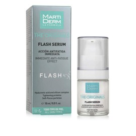 MartiDerm Flash Sérum Facial hidratante efecto antifatiga inmediata. Ácido Hialurónico + Silicio + Proteínas tensoras. Disimula arrugas e imperfecciones al instante - 15 ml