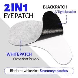 Lunamoon 2-in-1 UV Eye Pads for Eyelash Extension, Eyelash Extension Pad, Eye Gel Patch for Eyelash Extensions, Eyelash Pads, 50 Pairs (White50)