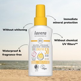 lavera KIDS' Sun Lotion Sensitive SPF 50 - sun cream for children - instant mineral protection - waterproof - vegan - natural cosmetics - 100 ml