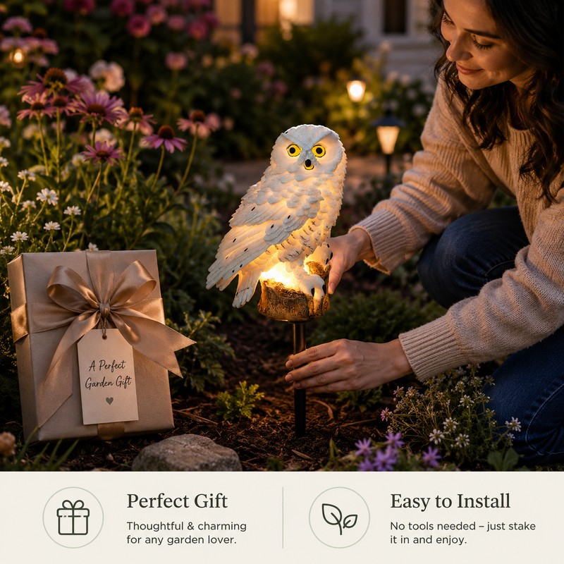 Solar Owl Garden Light for Outdoor Decor – Motion Sensor