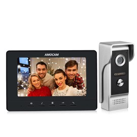 Video Intercom System, 7 Inches Monitor Wired Video Door Phone Doorbell Kits, IR Outdoor Camera Door Intercom, Support Unlock, Monitoring, Dual-Way Intercom for Home Video Surveillance