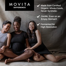 Movita Prenatal Multivitamin - During Pregnancy & Breastfeeding, (Refill Pouch) - Fermented Whole Foods, Vitamins and Minerals - Organic, Vegan-Friendly, Gluten-Free, & Non-GMO - 30 Day Supply