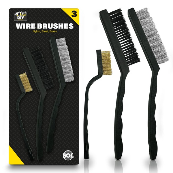 3pk Small Wire Brushes for Cleaning | Mini Wire Wool