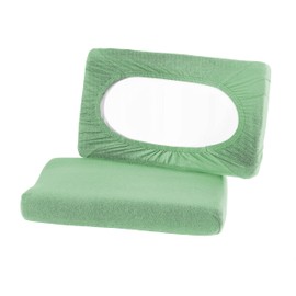 BaSaTex Organic Cushion Covers Stretch Covers Pack of 2 for Neck Pillow and Health Pillow | 97% GOTS Certified Cotton + 3% Elastane | Approx. 45-60 x 30-40 cm - 20 cm Bridge | Lime Green