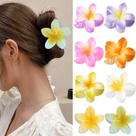 RANJIMA Pack of 8 Flower Hair Clips, Large Claw Hair Clips, Cute Flower-Shaped Hair Styling Accessories, Hawaiian Claw Clips, Flower Hair Accessories for Women, Girls, Mother's Day Gifts