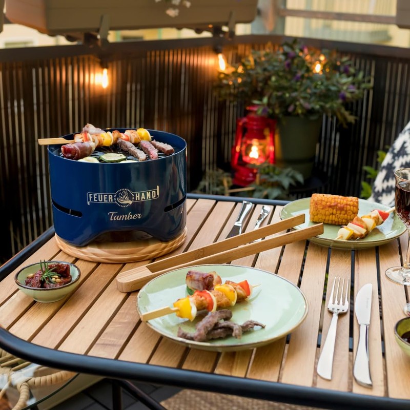 Petromax Feuerhand Tamber Tabletop Charcoal Grill, Powder-Coated Steel for Outdoor