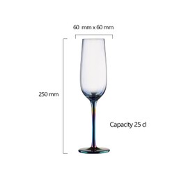 Artland - Mirage Champagne Flutes - Set Of 2 - Multicolour Electroplated Design