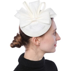 Fascinators Hat Sinamay Flower Womens Headwear Cocktail Tea Party Bridal Kentucky Derby Headband (A Beige)