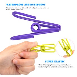 Nivofu 30 Pack Stainless Steel Clothes Pins, Colorful Clothespins, Multi-Purpose Utility Clips Hook, Windproof Laundry Clothes Pegs Clamps, Clothesline Clips for Home Kitchen Office Outdoor Travel