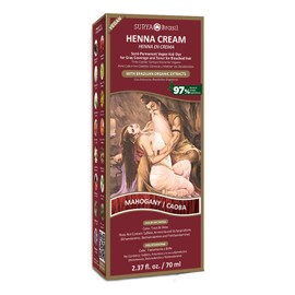 Surya Brasil Henna Cream Mahogany - 97% Natural Ingredients, Vegan, Cruelty-Free, Eco-Friendly, Semi-Permanent Hair Color, Deep Hydration & Shine, 2.37 oz