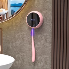 iHave Toothbrush Sanitizer – UV & Thermally Assisted Air-Drying, Wall-Mounted Toothbrush Holders for Bathrooms, Stylish Bathroom Decor & Accessories for Home & RV, Pink